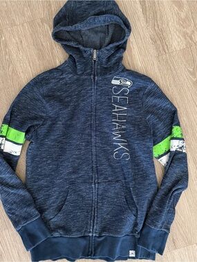 Majestic Seahawks full zip hoodie sz M